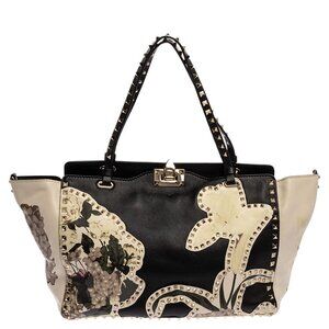 Authentic Valentino Garavani Applique Leather Rockstud Tote